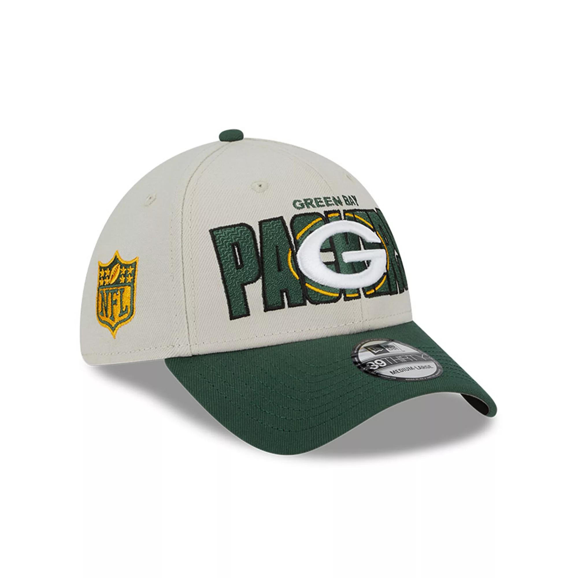 Men's New Era Stone/Green Green Bay Packers 2023 NFL Draft 39THIRTY Flex Hat, Size: Small/Medium, Team Product Image