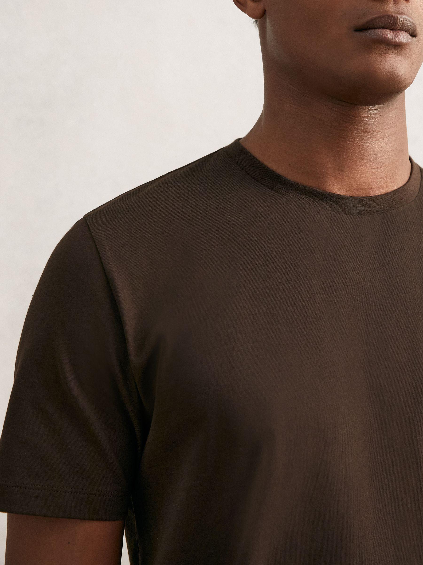 Cotton Crew-Neck T-Shirt in Coco Brown Product Image