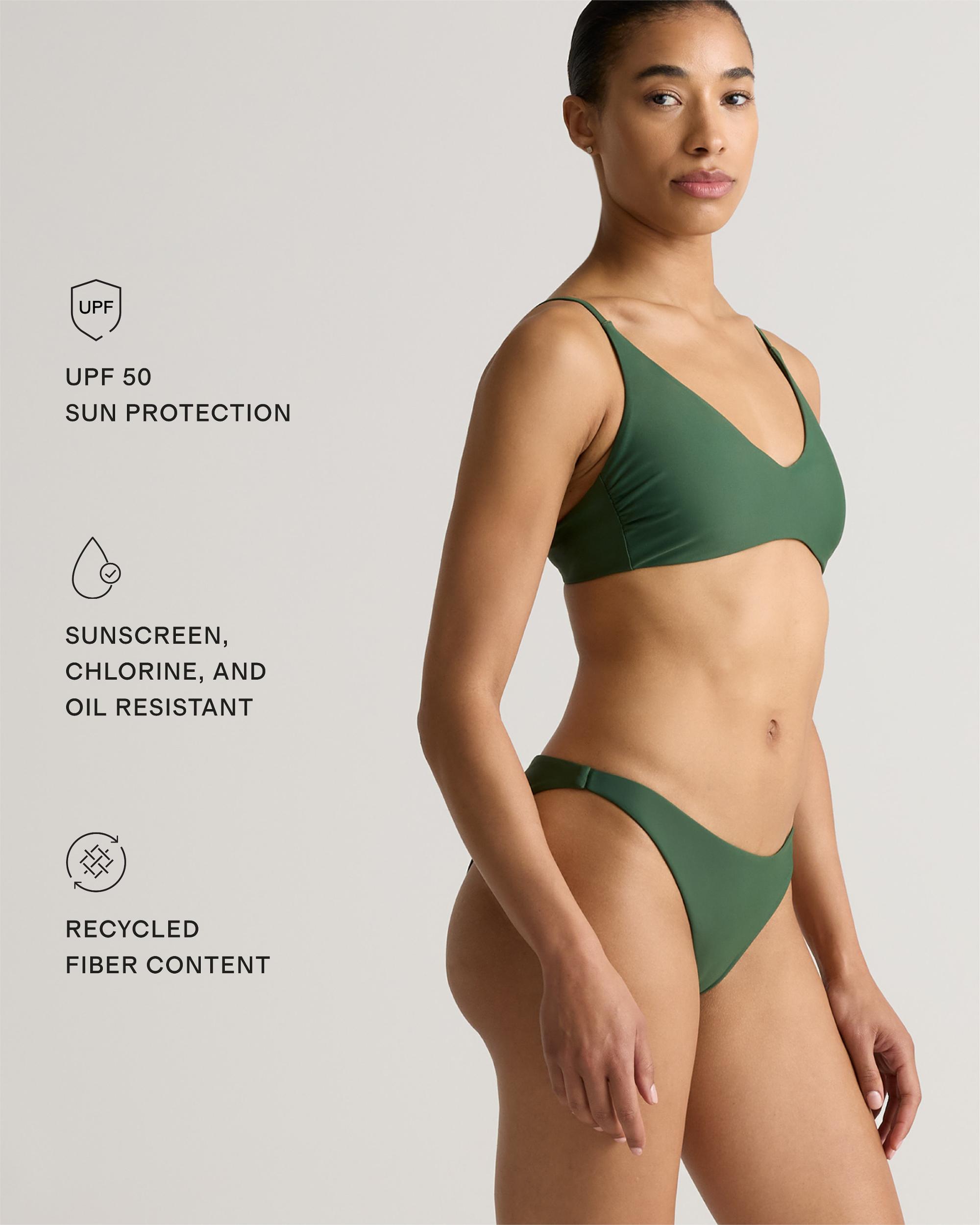 Quince | Women's Italian V-Neck Bikini Top 78% Recycled Polyamide, 22% Spandex Product Image