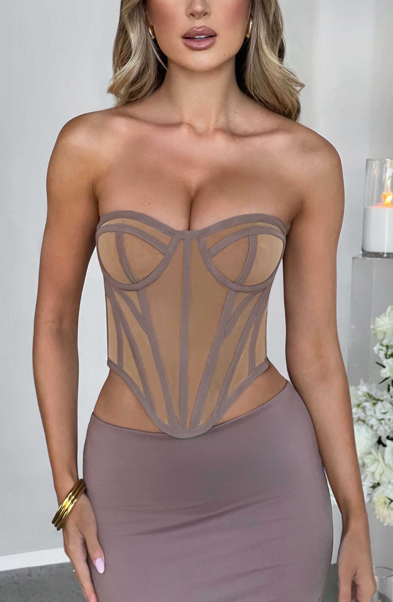 Santanna Corset - Chocolate/Nude Product Image