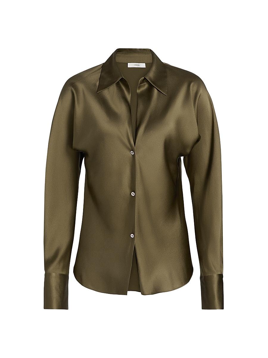 Womens Silk Long-Sleeve Blouse Product Image