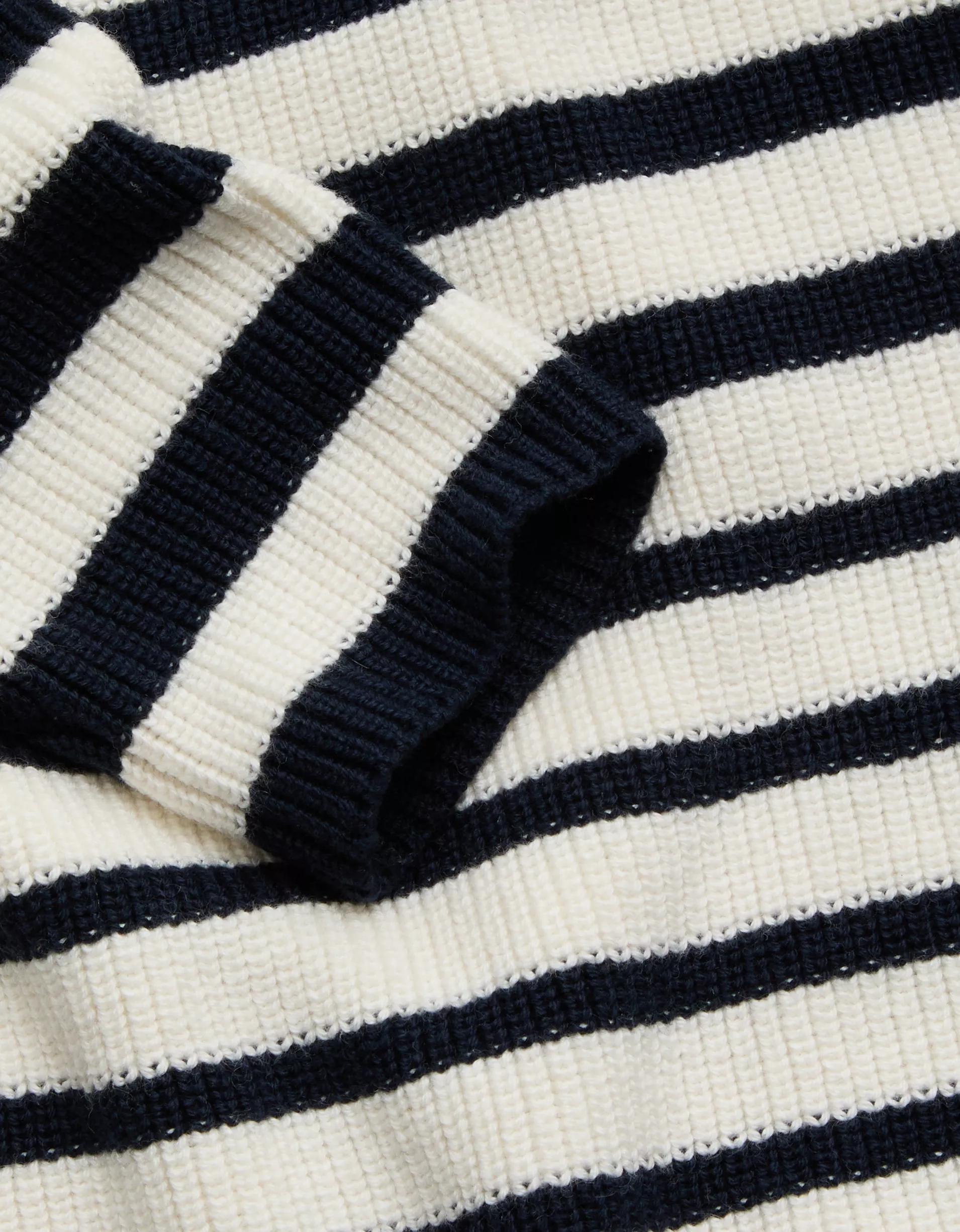 AE77 Premium Striped Shaker Stitch Sweater Product Image