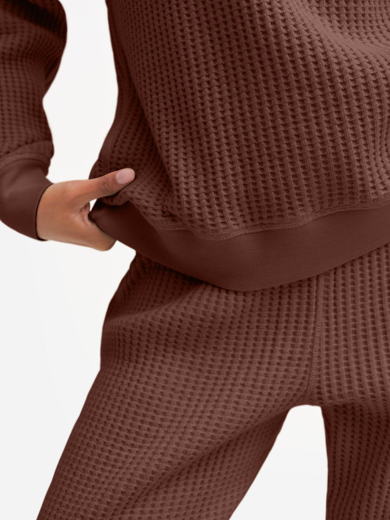 Organic Waffle Collared Half-Zip Sweatshirt Female Product Image