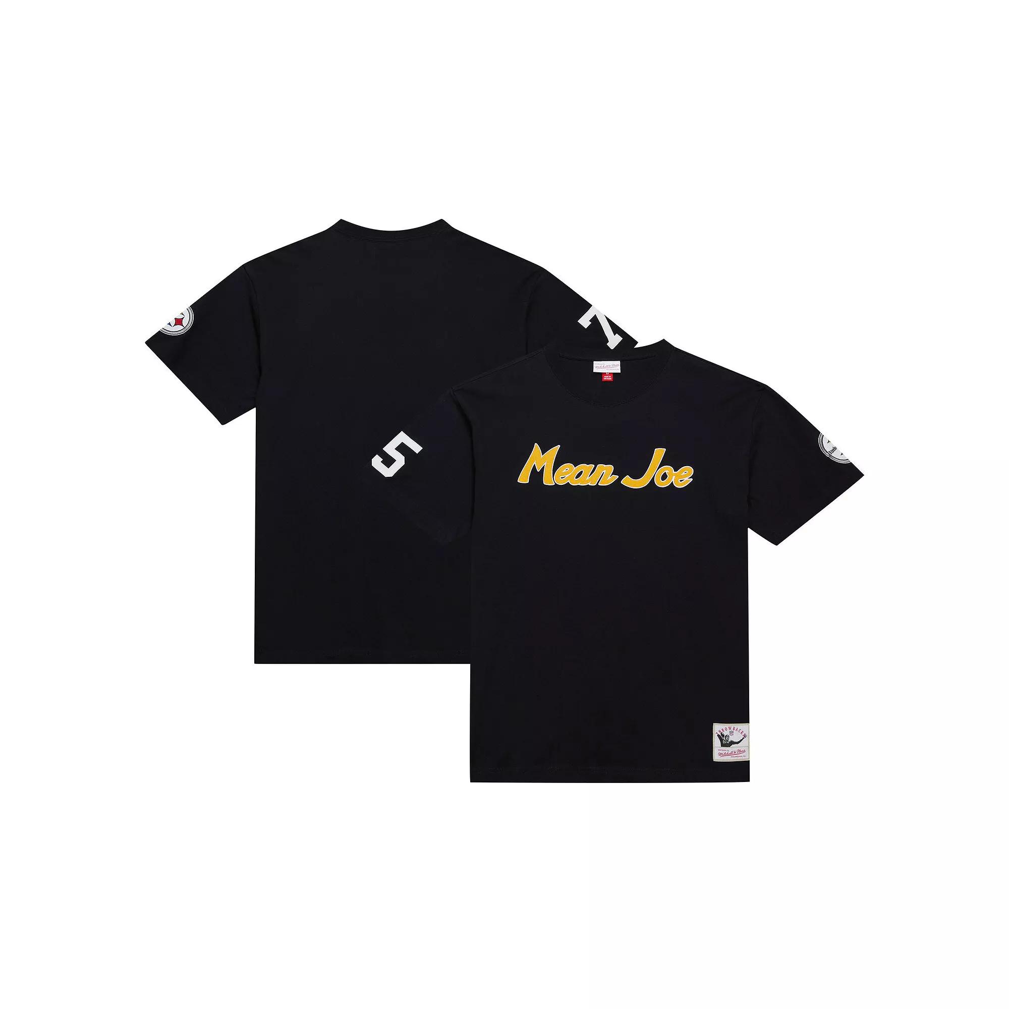 Men's Mitchell & Ness Joe Greene Black Pittsburgh Steelers Retired Player Nickname T-Shirt,  Product Image