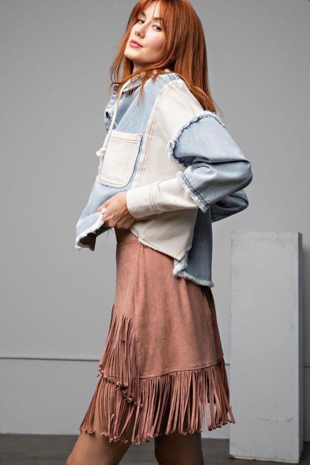 Skirt, Suede Fringe Product Image