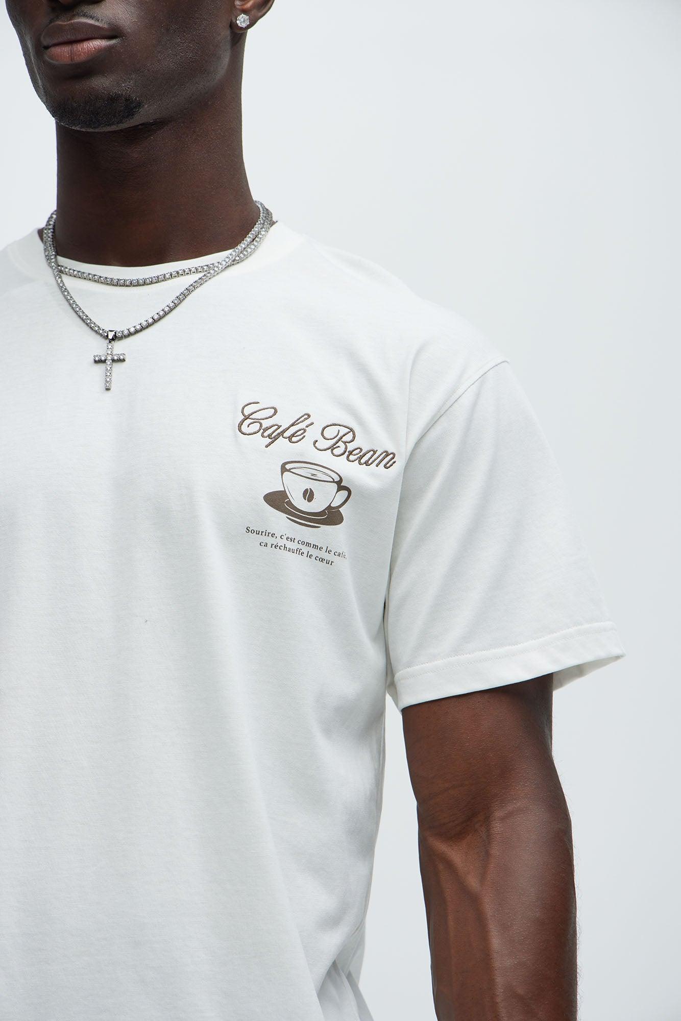 Cafe Bean Short Sleeve Tee - White Product Image