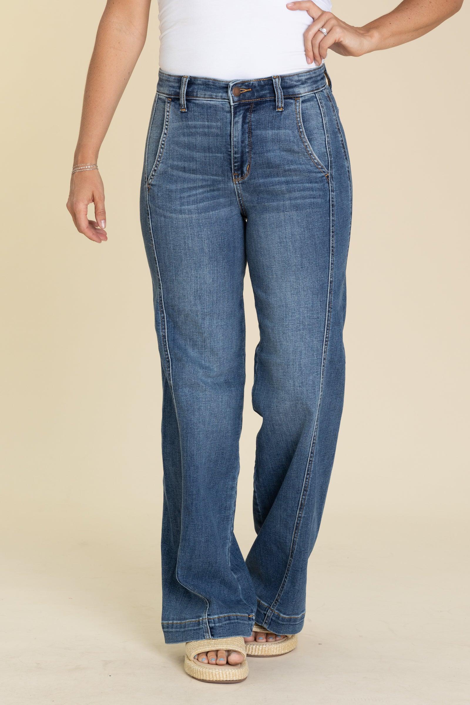 Judy Blue High Waist Trouser Wide Leg Jeans Product Image