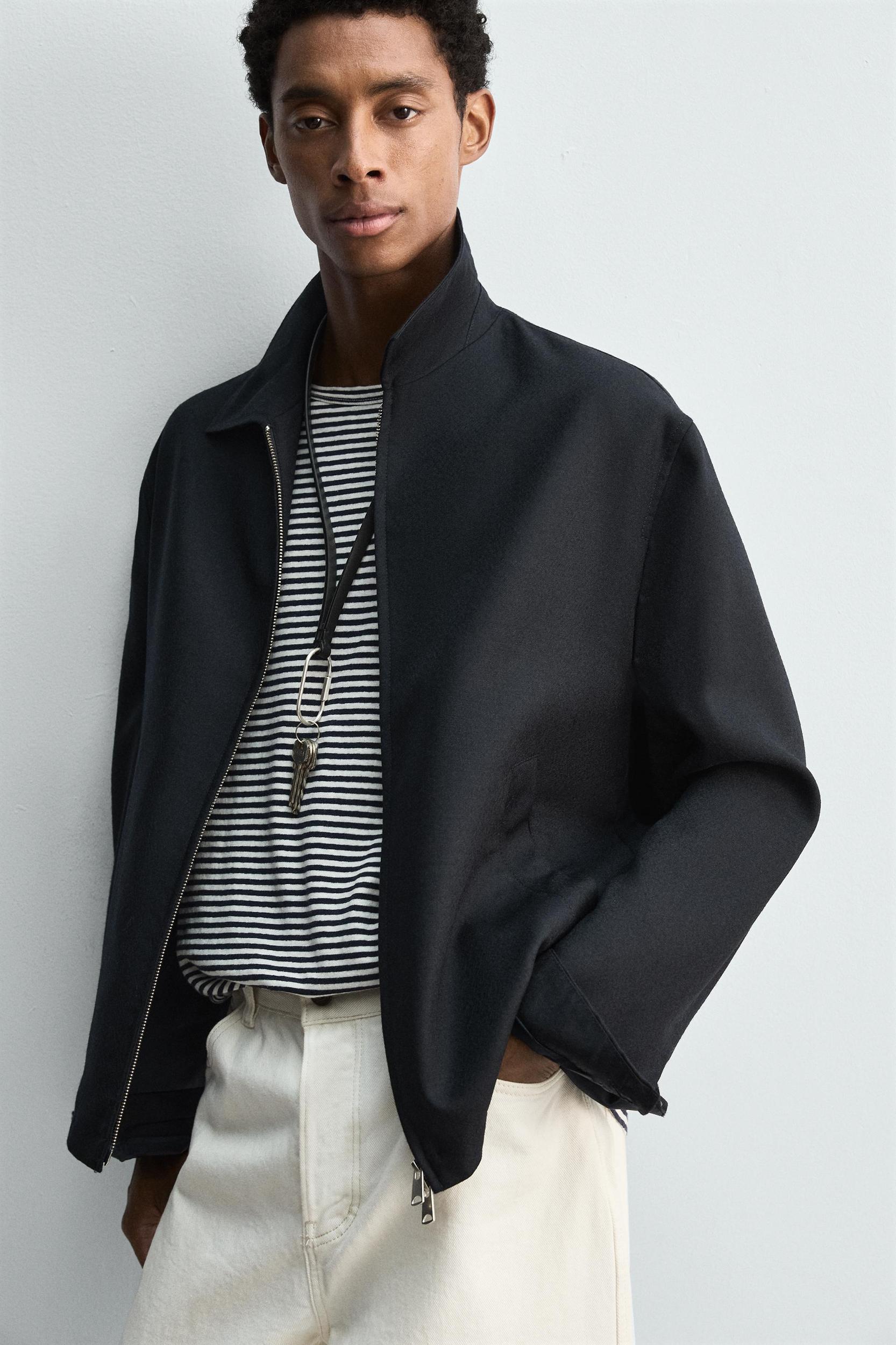 WOOL ZIP-UP OVERSHIRT Product Image