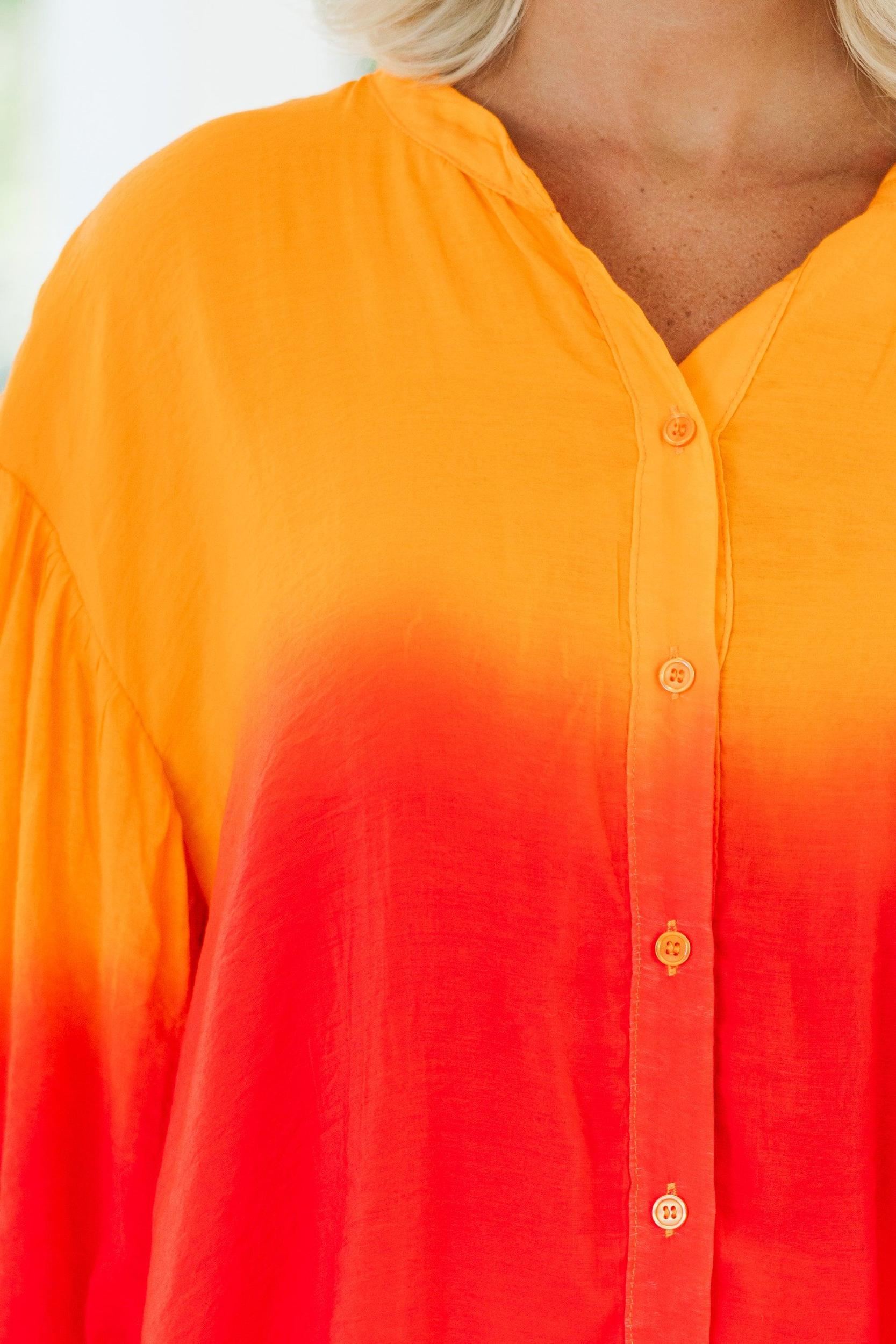 Fate: All Along Orange Ombre Blouse Female Product Image