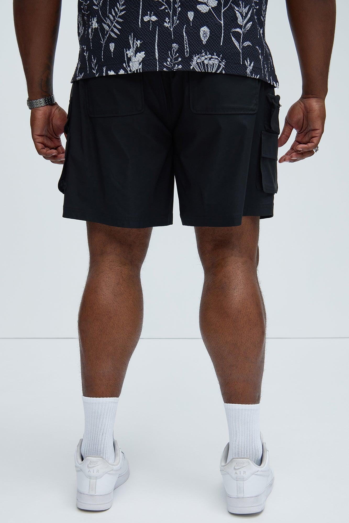 Catch Up Nylon Cargo Shorts - Black Product Image
