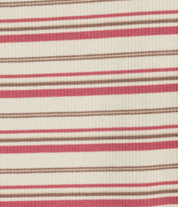 Liverpool Los Angeles Plus Size Knit Stripe Print Scoop Neck Sleeveless Top Product Image