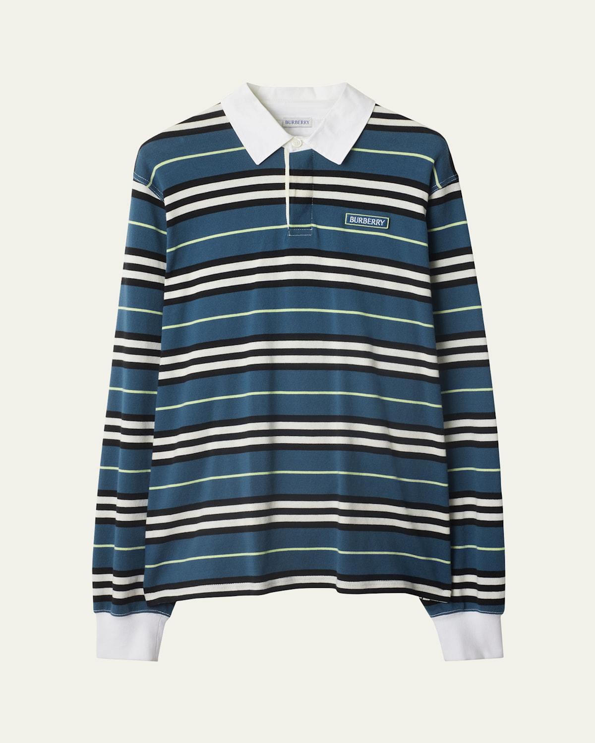Mens Striped Cotton Rugby Shirt Product Image