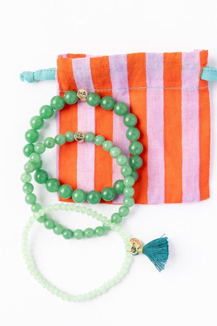 Addison Set Of 3 Stretch Bracelets Glass And Crystal With Bag Product Image