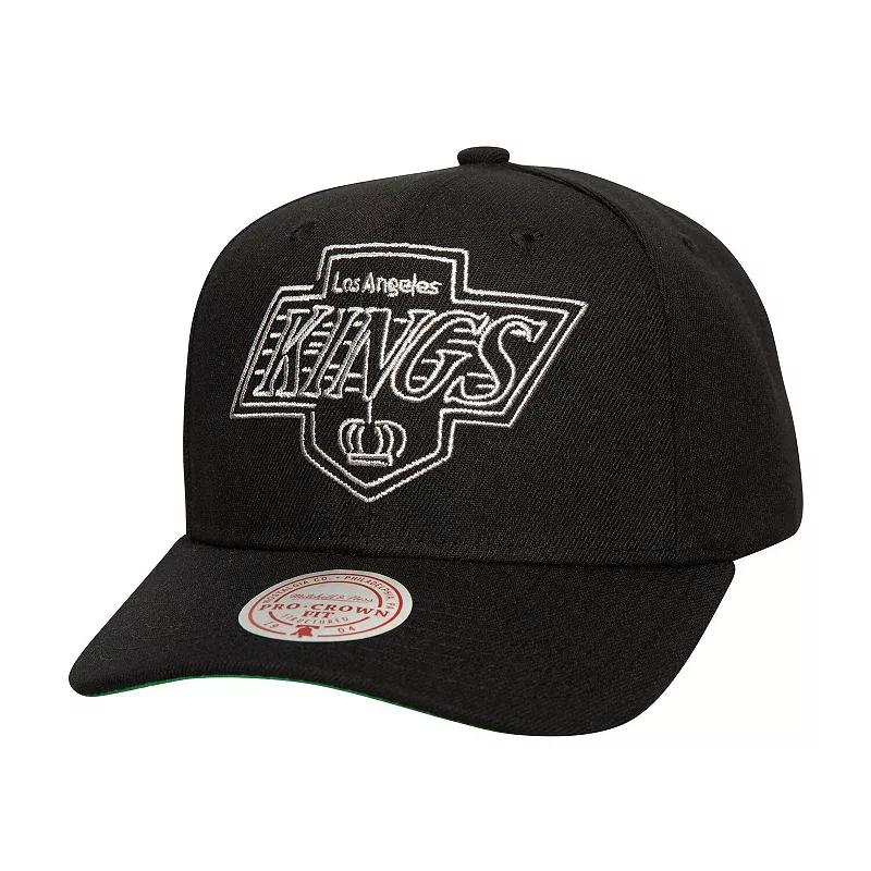Mens Mitchell & Ness Black Los Angeles Kings Soul Strike Neon Logo Pro Crown Adjustable Hat Product Image