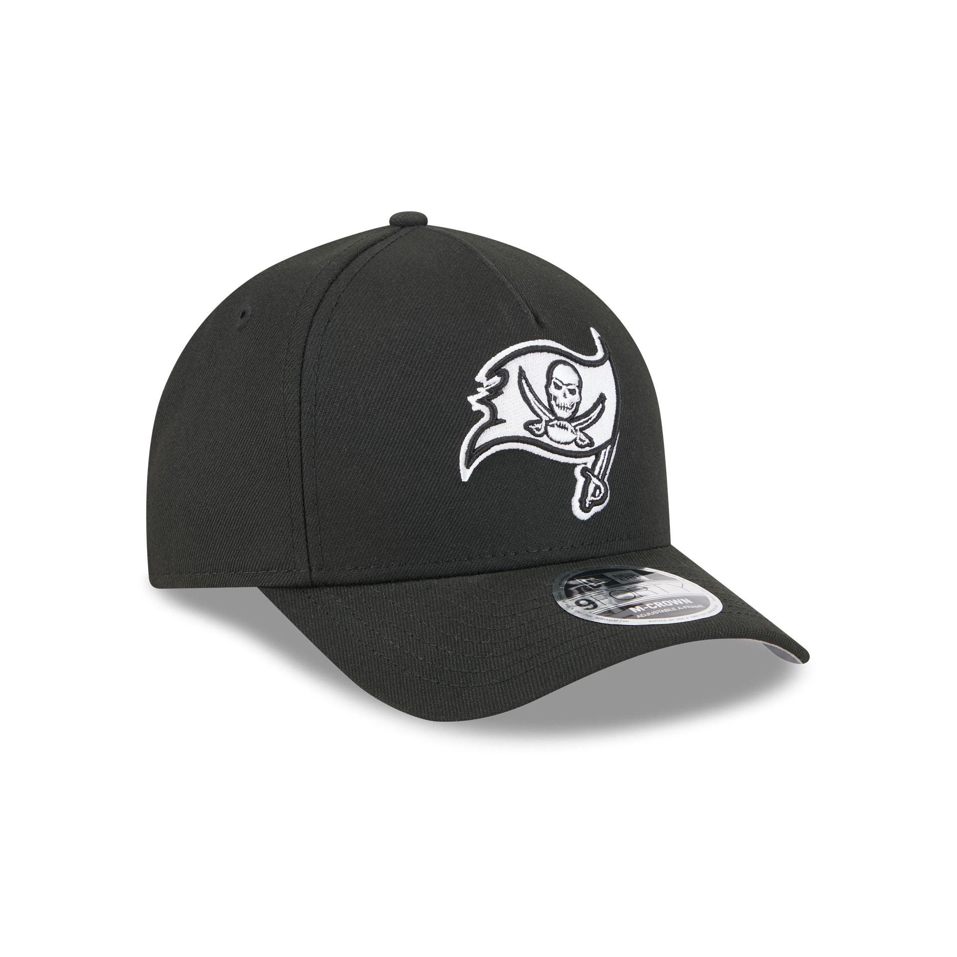 Tampa Bay Buccaneers Black & White 9FORTY M-Crown A-Frame Snapback Hat Male Product Image