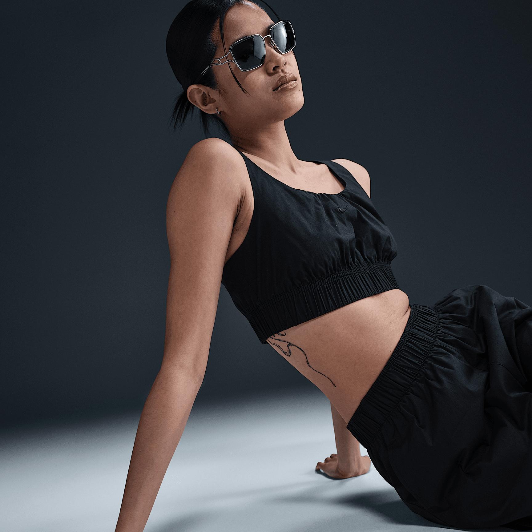 Womens Nike Sportswear Chill Poplin Slim Cropped Tank Top | HM6973-010 Product Image