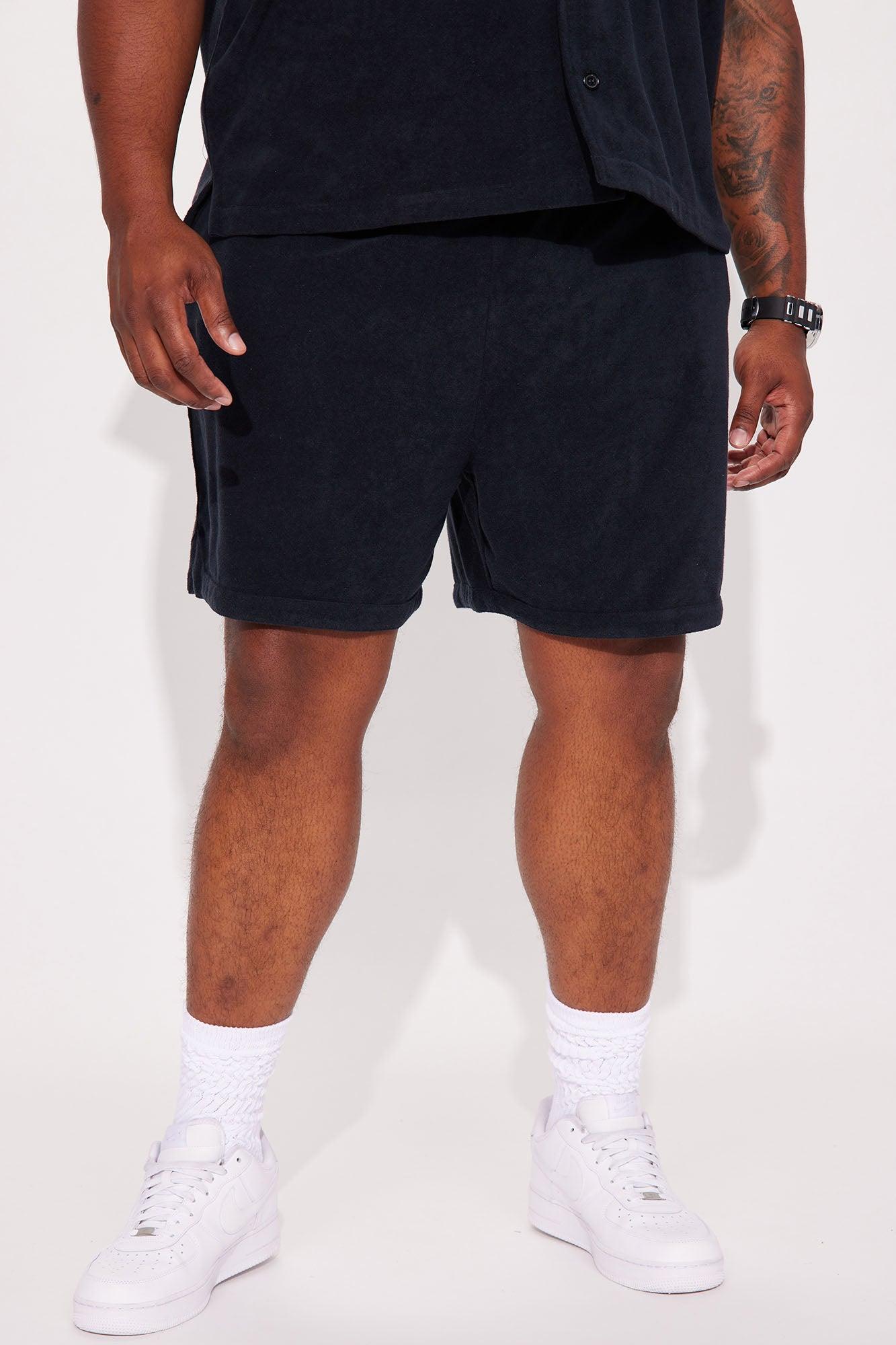 Dipped Terry Knit Shorts - Black Product Image