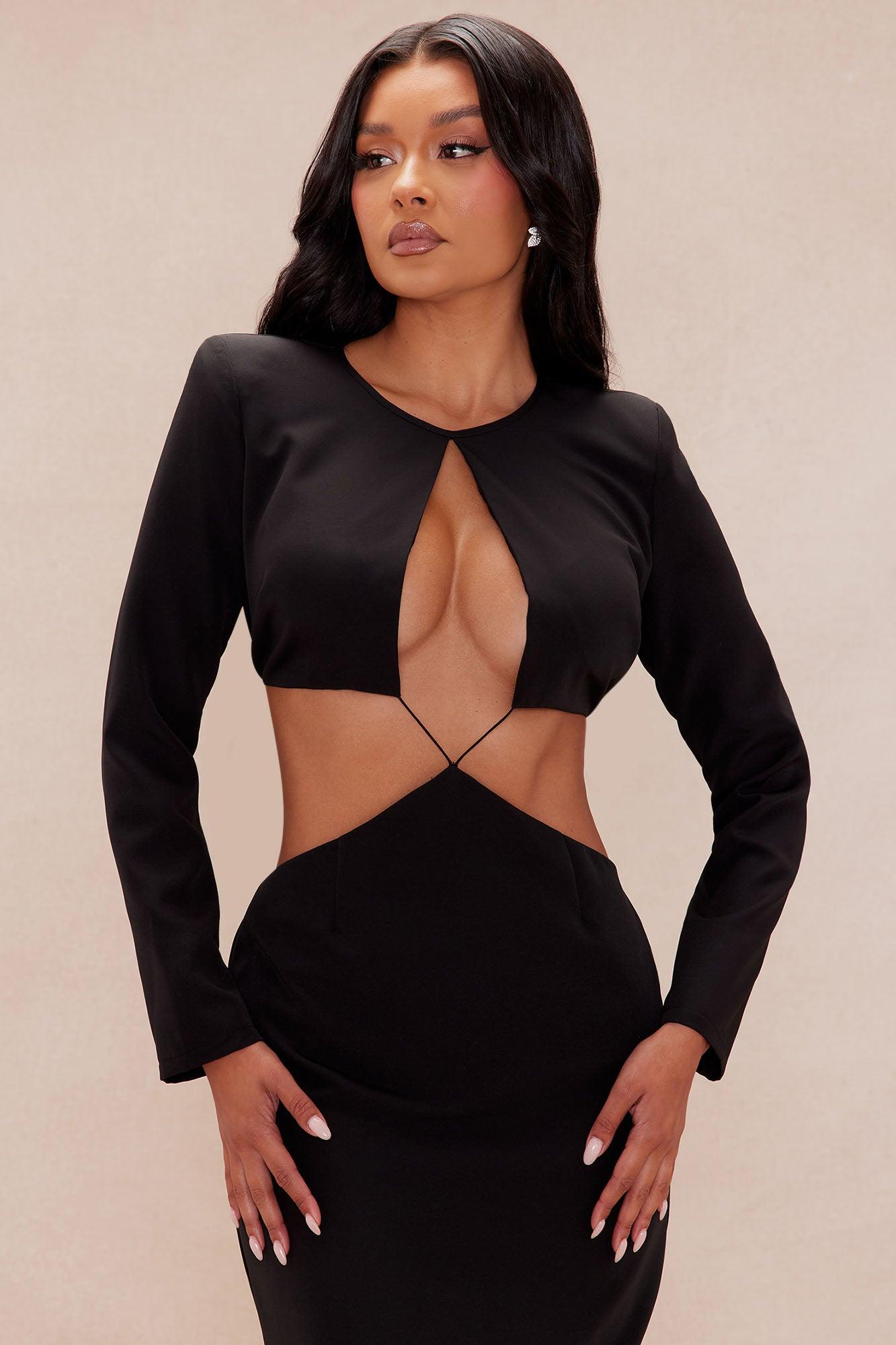 Sofia Cut Out Maxi Dress - Black Product Image