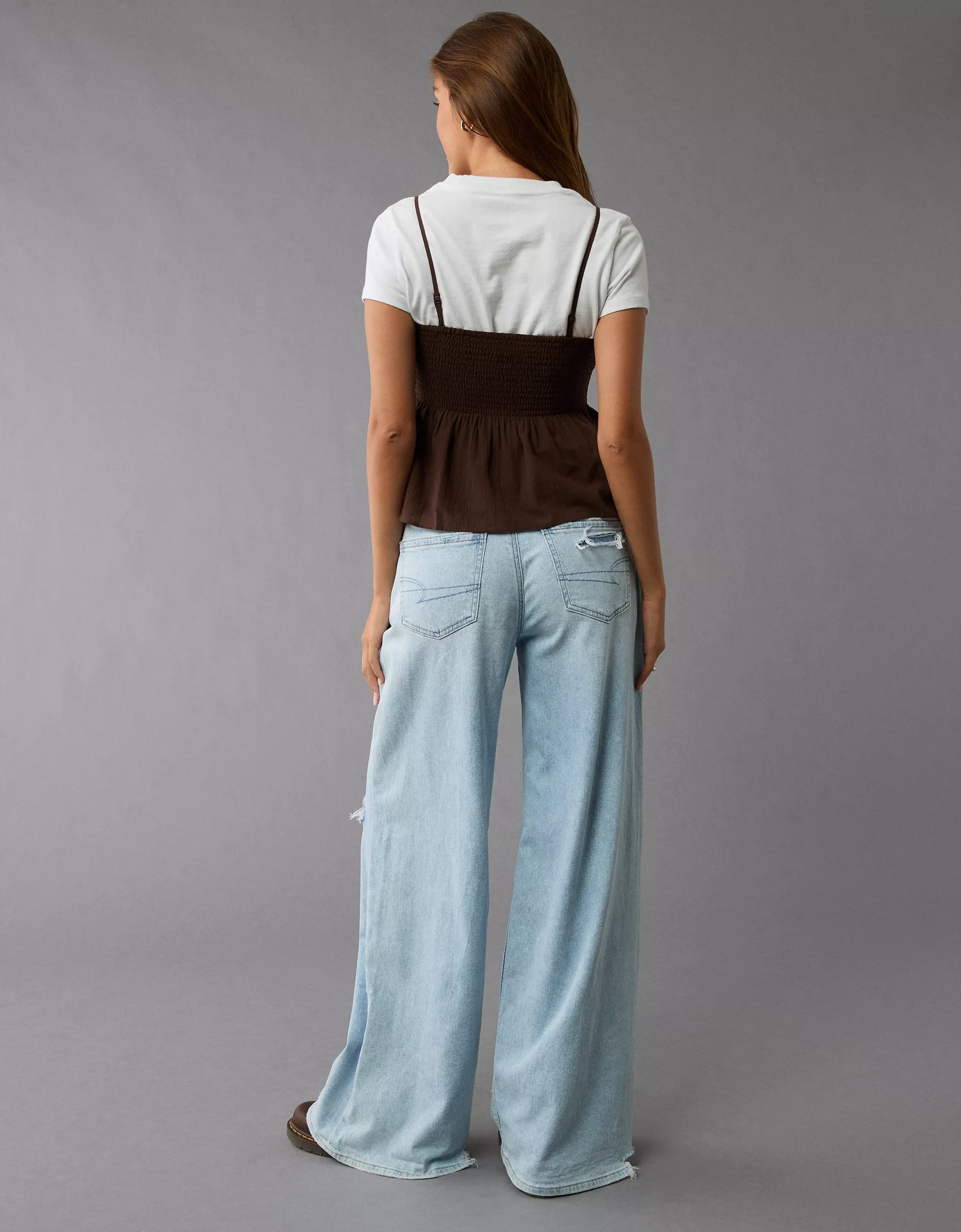 AE Smocked Babydoll Bow Tank Top Product Image