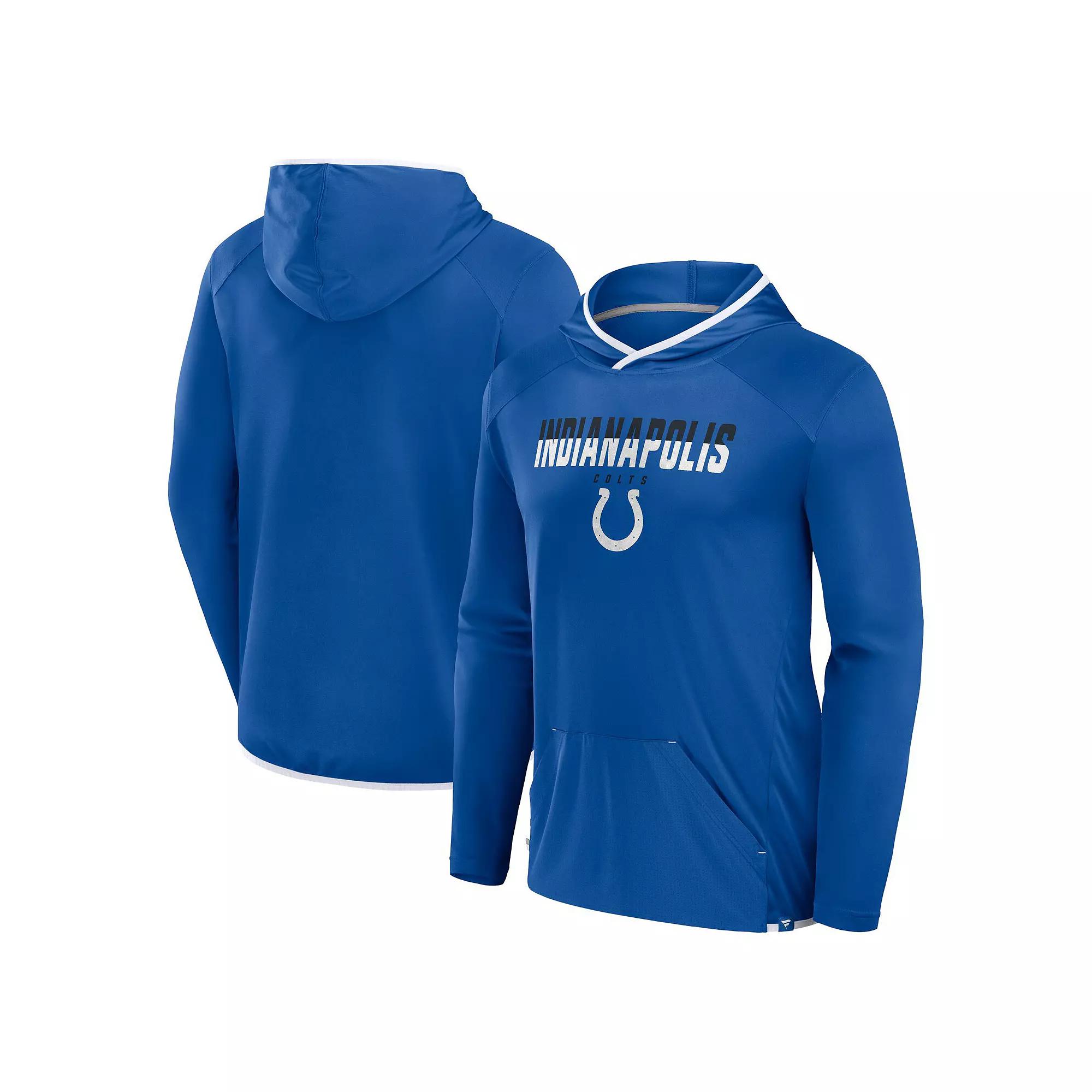 Men's Fanatics Royal Indianapolis Colts Transitional Defender Hoodie Long Sleeve T-Shirt,  Product Image