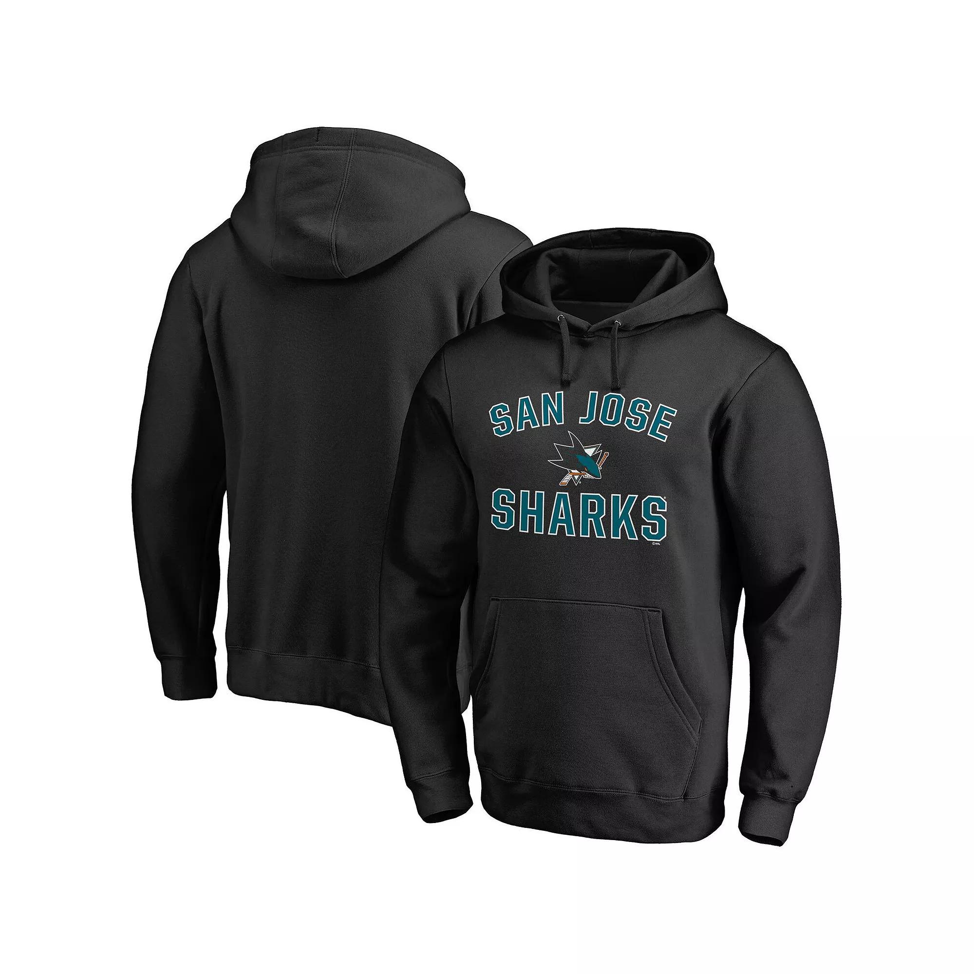 Men's Fanatics Branded Black San Jose Sharks Victory Arch Team Fitted Pullover Hoodie, Size: Large, Sks Black Product Image