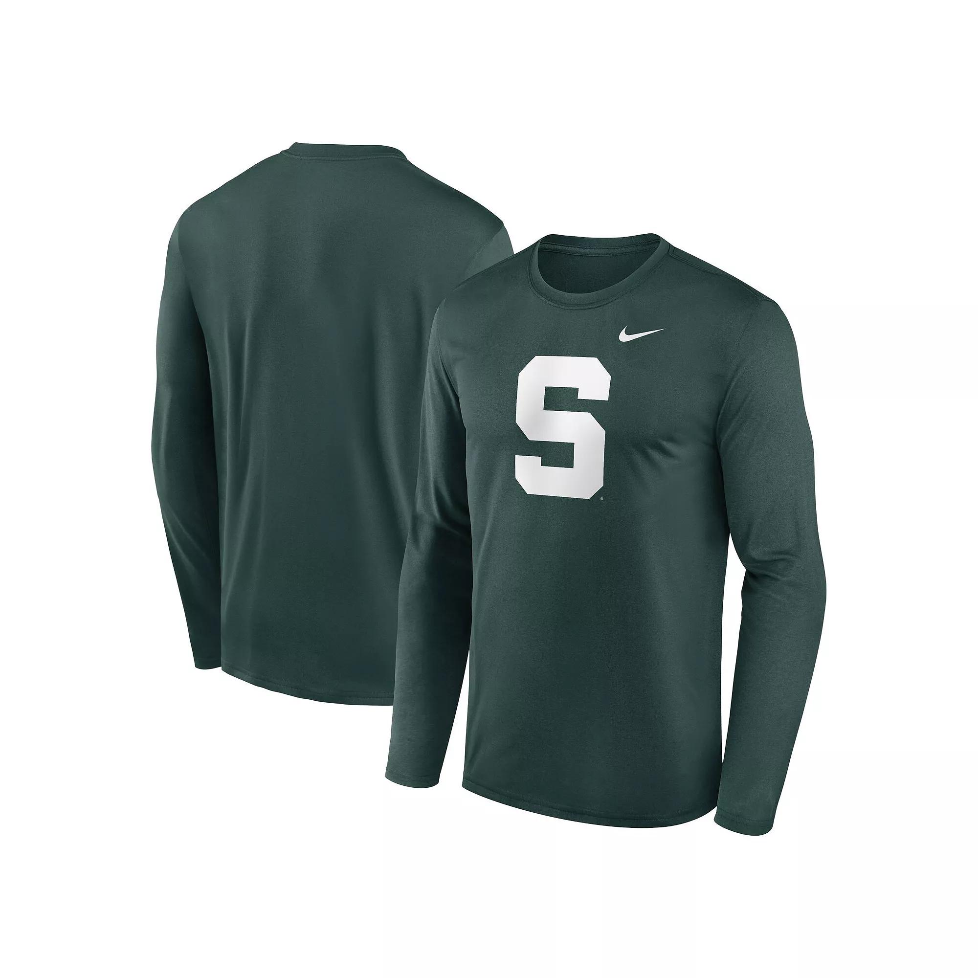 Men's Nike Green Michigan State Spartans Primetime Alternate Logo Legend Long Sleeve T-Shirt,  Product Image