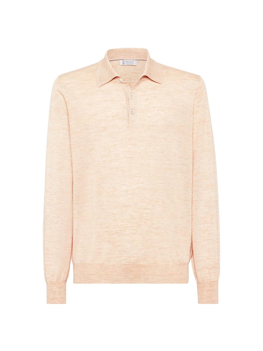 Mens Cashmere, Silk, and Linen Polo Sweater Product Image
