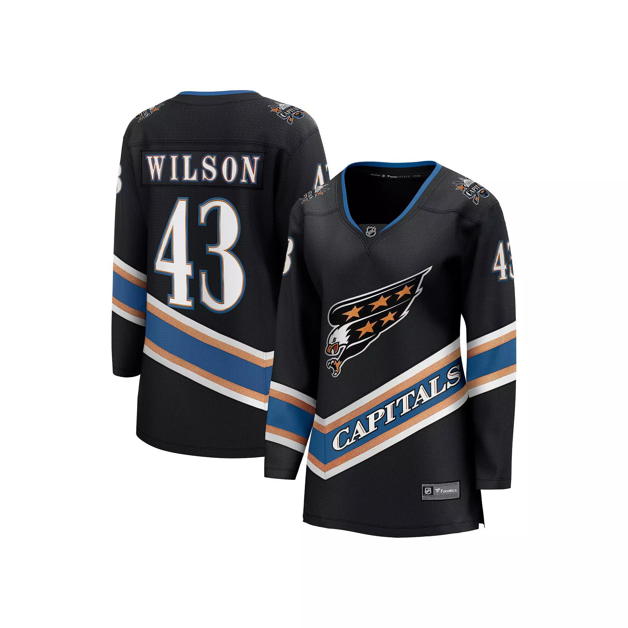 Women's Fanatics Tom Wilson Black Washington Capitals Alternate 50th Anniversary Premier Breakaway Player Jersey,  Product Image