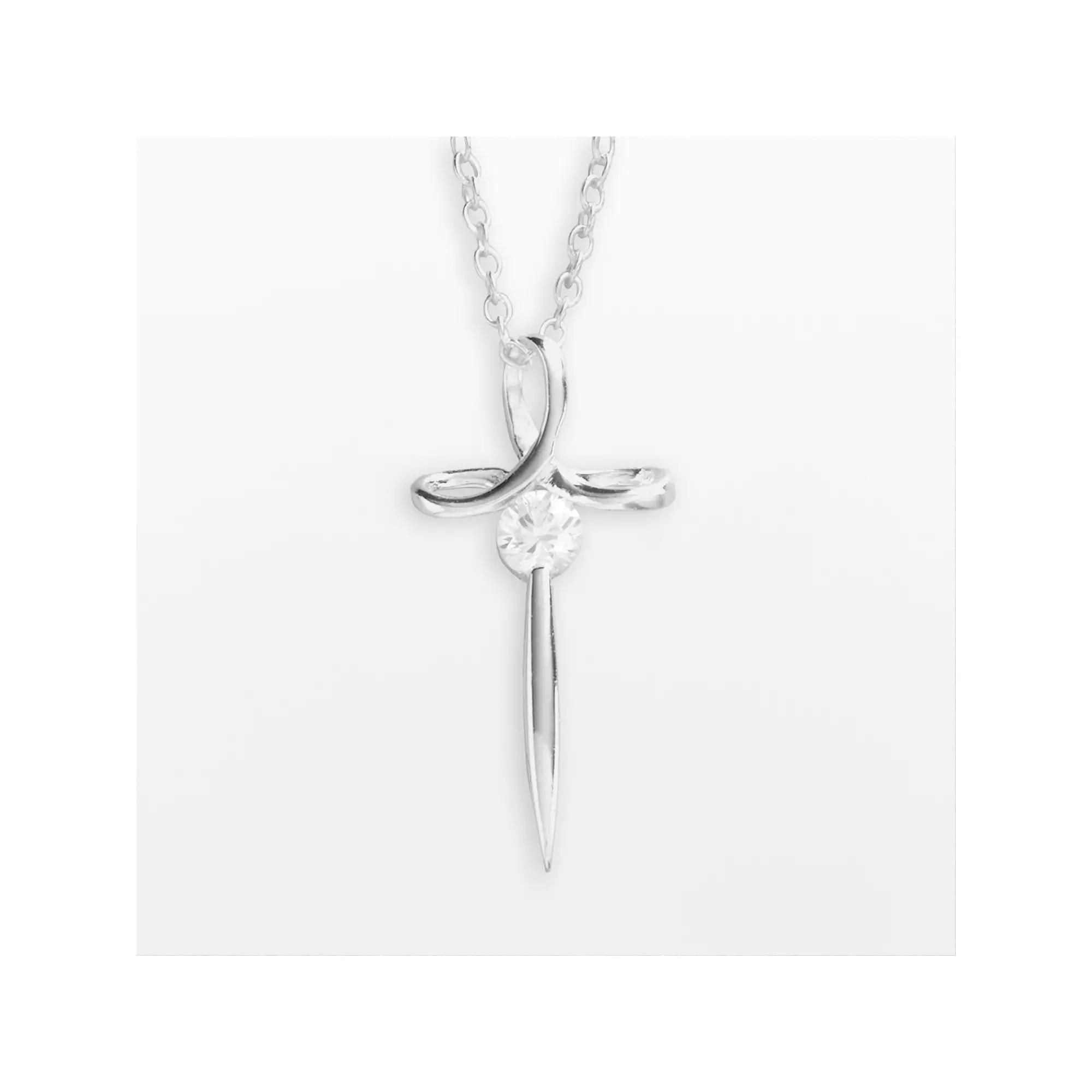 PRIMROSE Sterling Silver Cross Pendant Necklace, Women's, Color Product Image