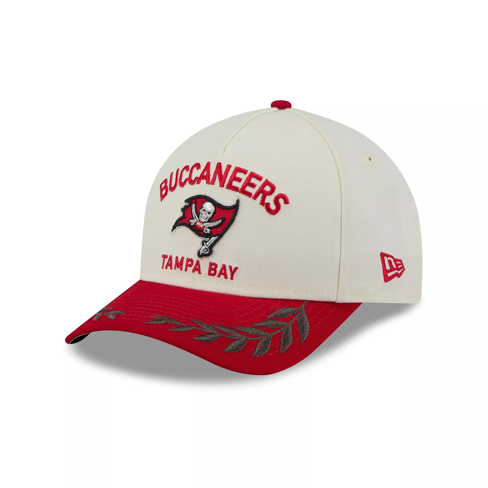Men's New Era Cream/Red Tampa Bay Buccaneers 2025 NFL Draft 9FORTY A-Frame M-Crown Adjustable Hat, Beige Product Image
