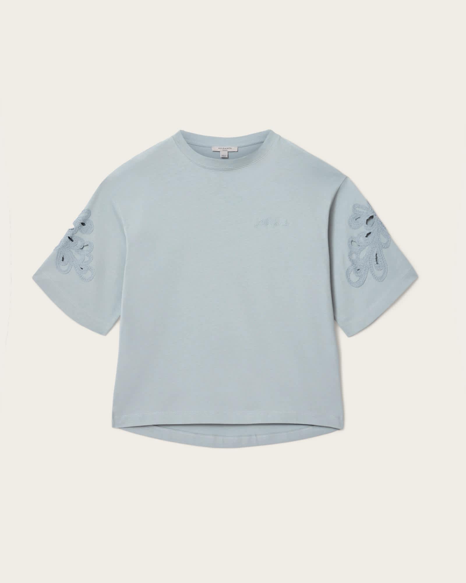 Lola Amelie Oversized Cotton T-Shirt HIGH RISE BLUE | ALLSAINTS US Product Image