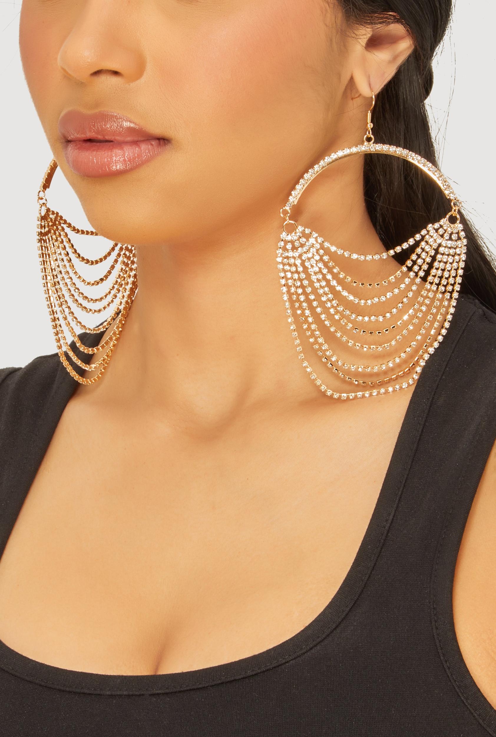 Stylish Metallic Textured Swirl Drop Earrings Male Product Image