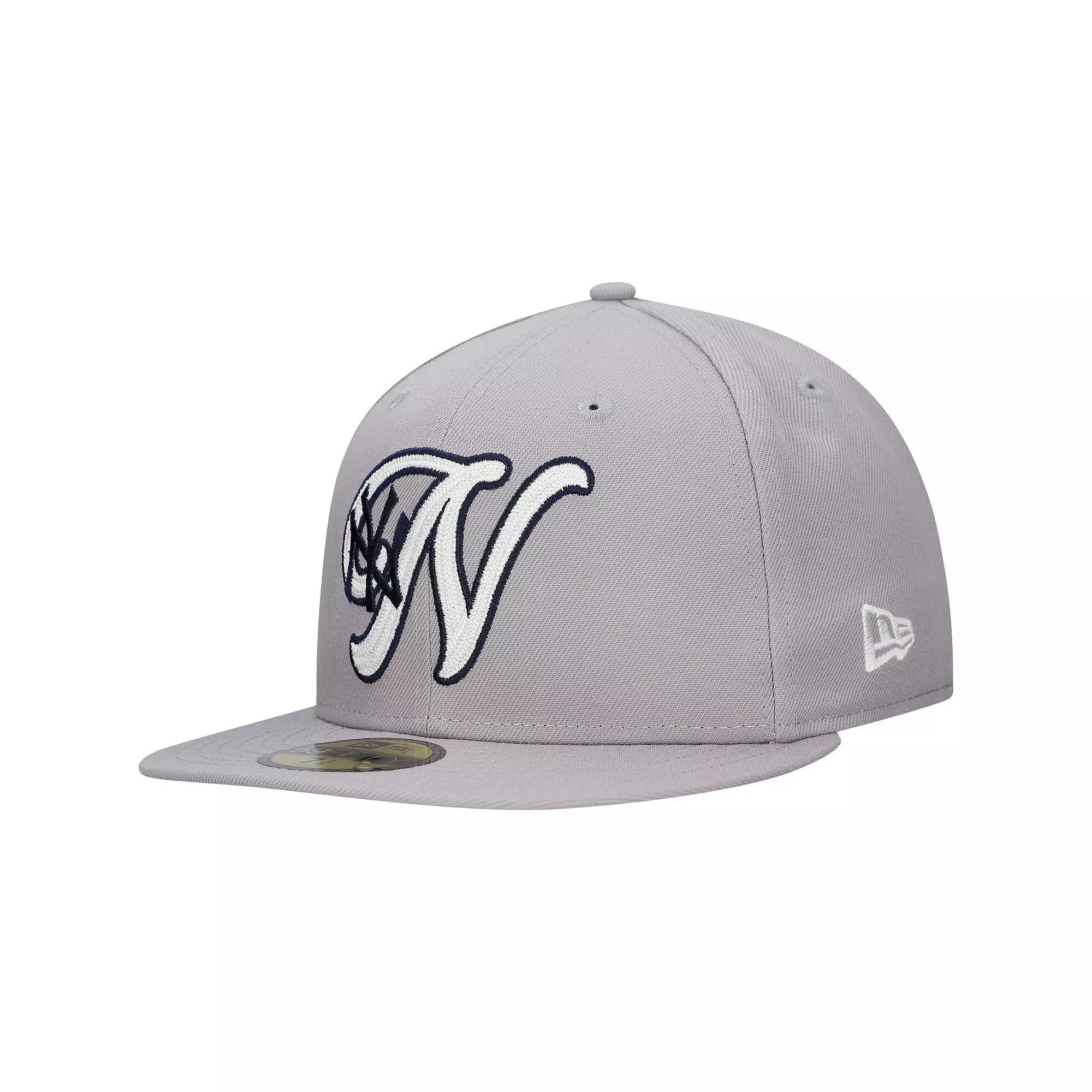 Men's New Era Gray New York Yankees Duo Logo 2.0 59FIFTY Fitted Hat,  Product Image
