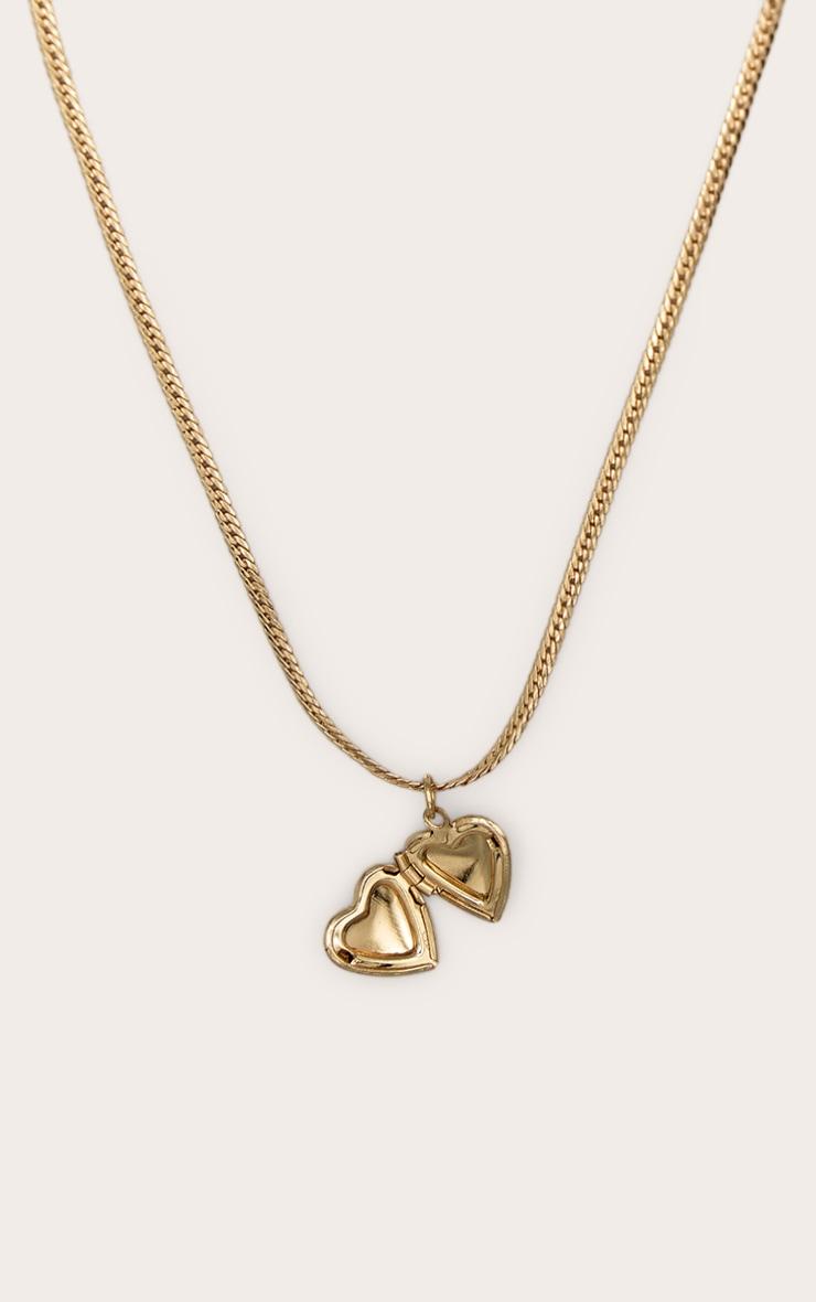 Gold Locket Snake Chain Necklace Product Image