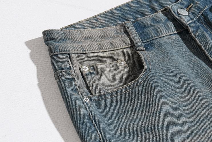 RT No. 11182 WASHED BLUE STRAIGHT DENIM JEANS Product Image