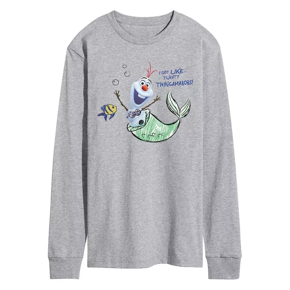 Disney's Frozen Men's Olaf Mermaid Long Sleeve Graphic Tee,  Product Image