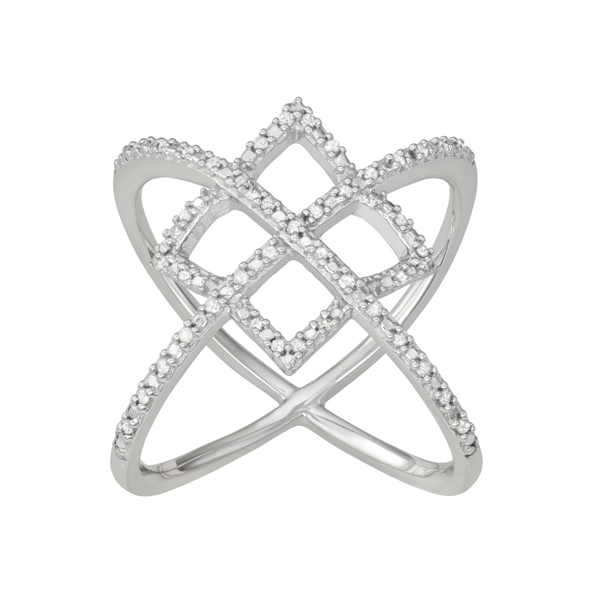 Jewelexcess Sterling Silver 1/8 Carat T.W. Diamond Fashion Ring, Women's, Size: 6 Product Image