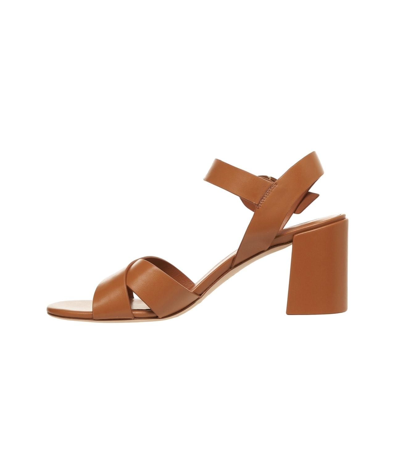 Heeled leather sandal 'Benni' Product Image