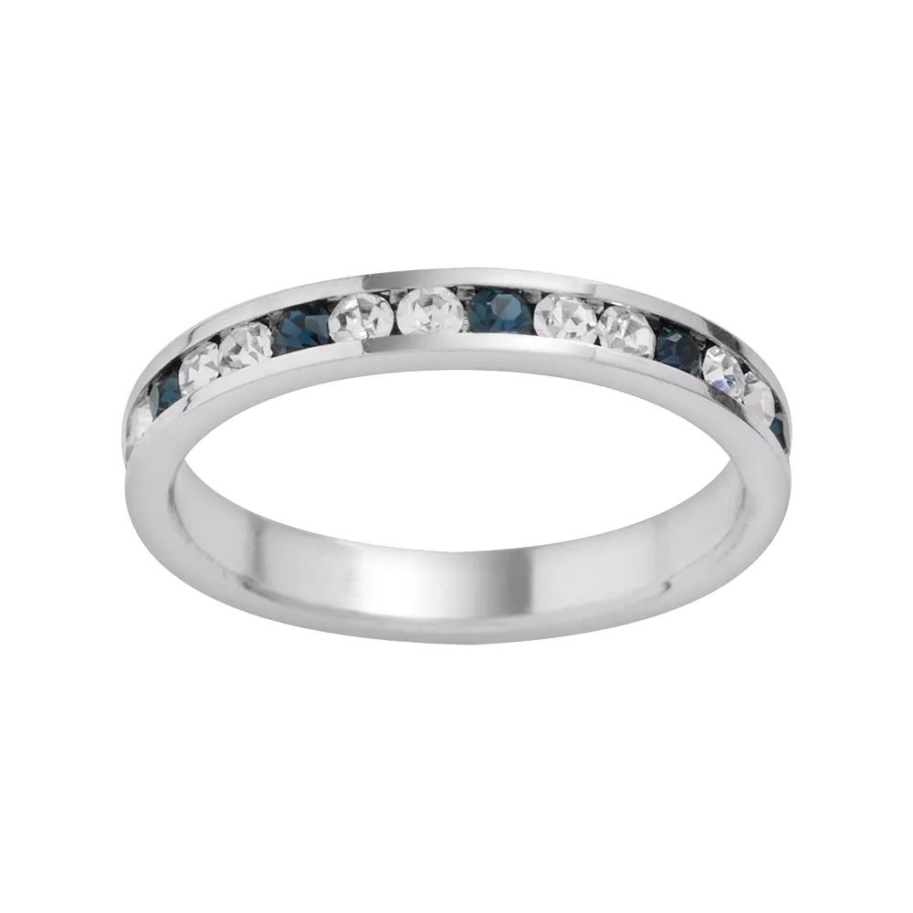 Traditions Jewelry Company Sterling Silver Crystal Eternity Ring, Women's, Size: 8, Blue Product Image
