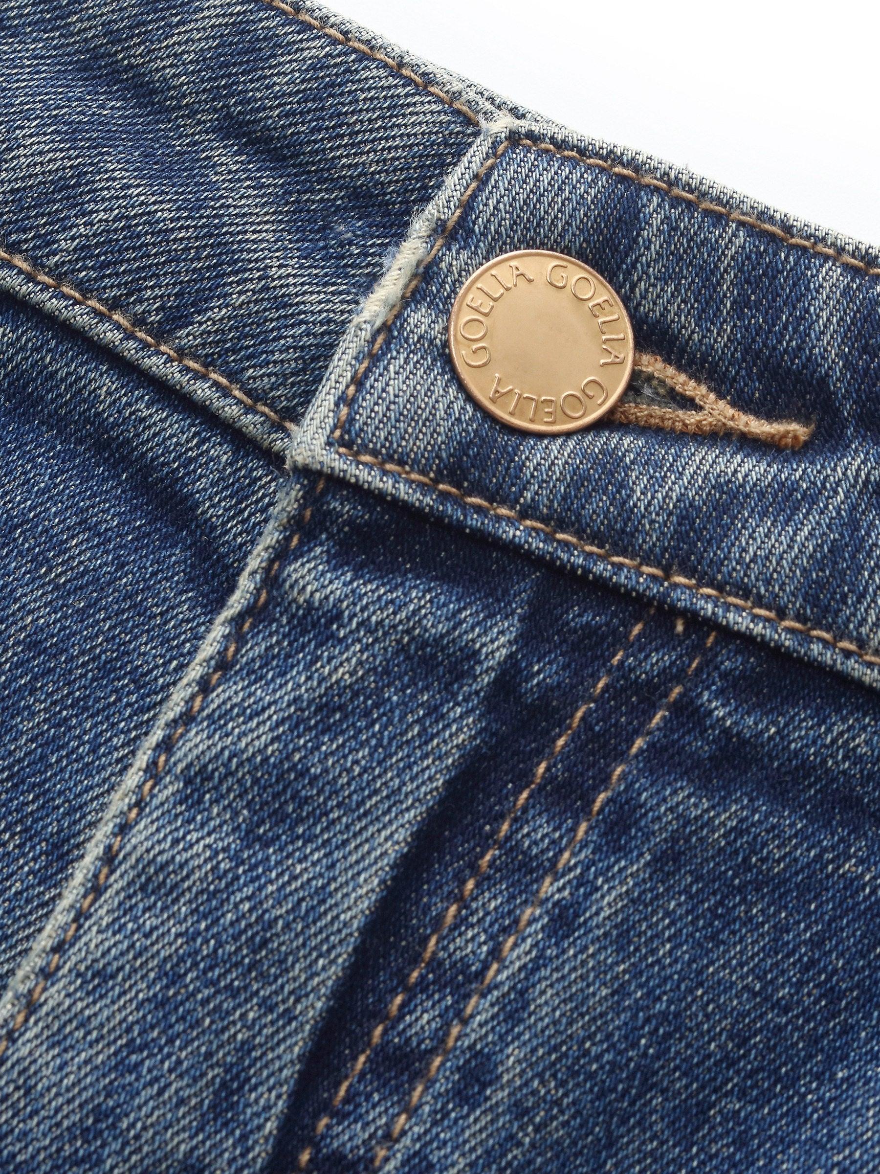 Denim Women Ankle-Length Cuffed Jeans Product Image