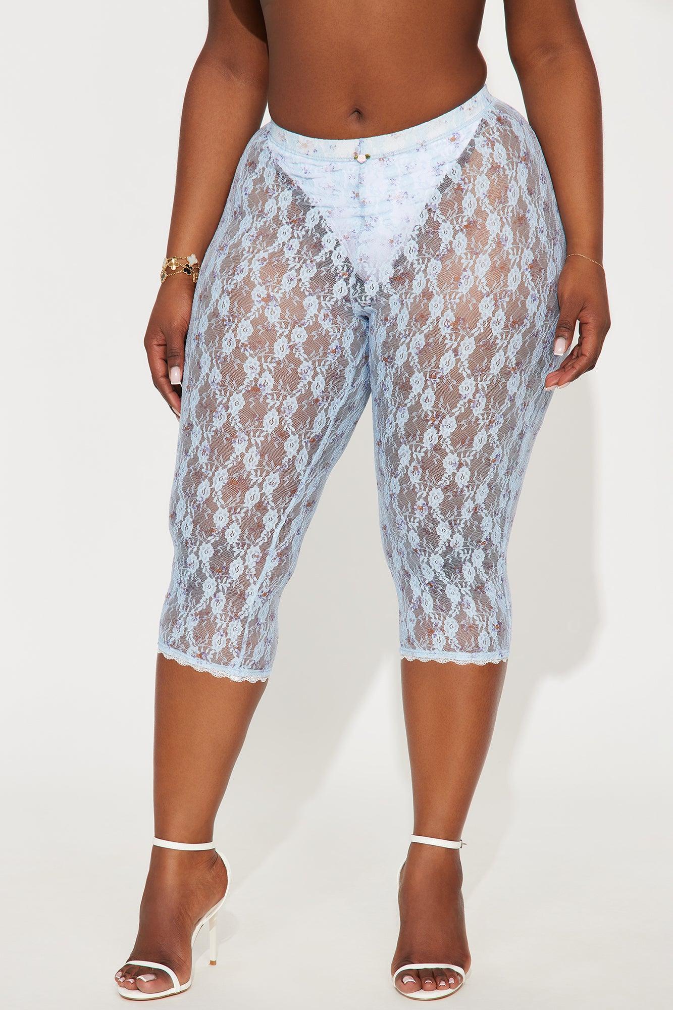 Learning Love Floral Lace Capri Legging - Blue Product Image
