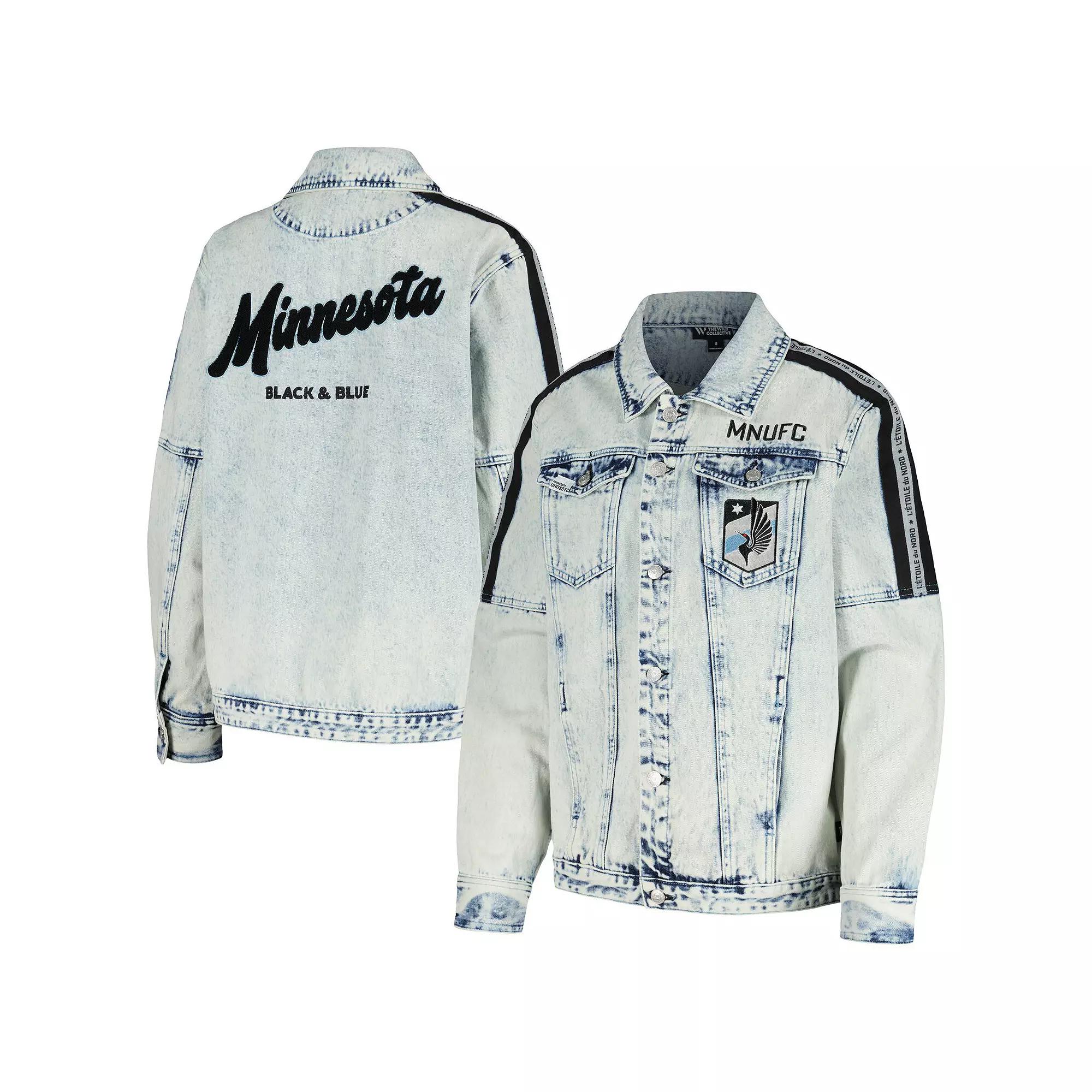 Women's The Wild Collective Blue Minnesota United FC Denim Button-Up Jacket, Size: Medium, Mfc Blue Product Image