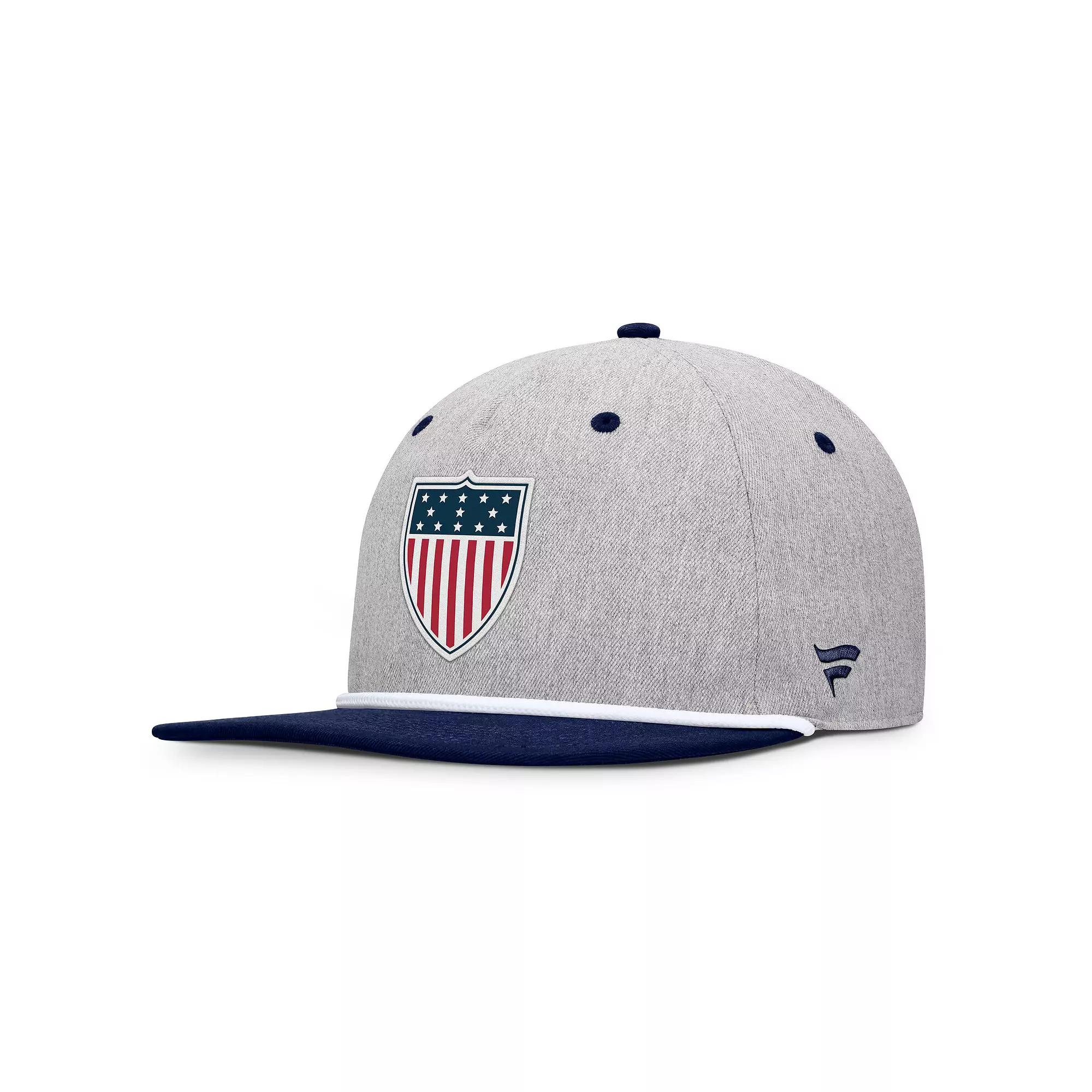 Men's Fanatics Heather Gray/Navy Team USA Eagle Snapback Hat, Usa Grey Product Image