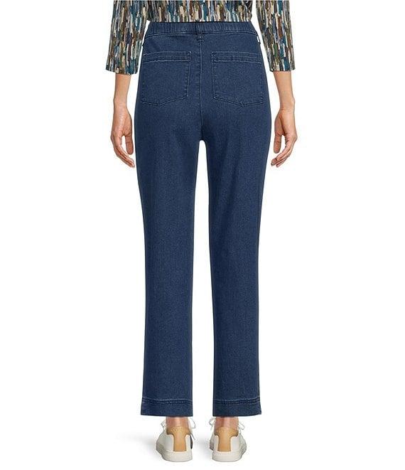 Intro Stella Straight Leg Slimming Comfort Waist Pull-On Denim Ankle Pants Product Image