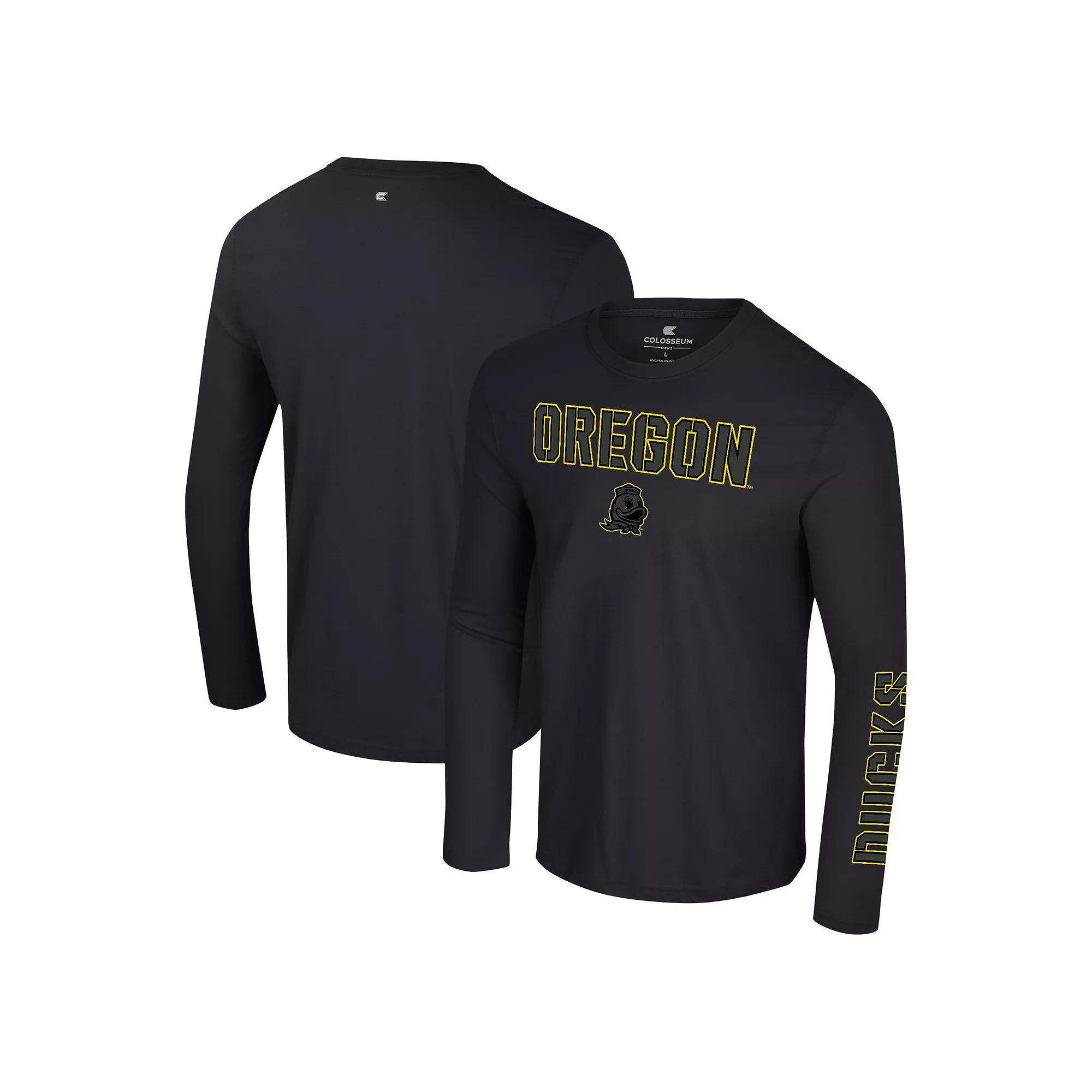 Men's Colosseum Black Oregon State Beavers Color Pop Active Blend 2-Hit Long Sleeve T-Shirt,  Product Image