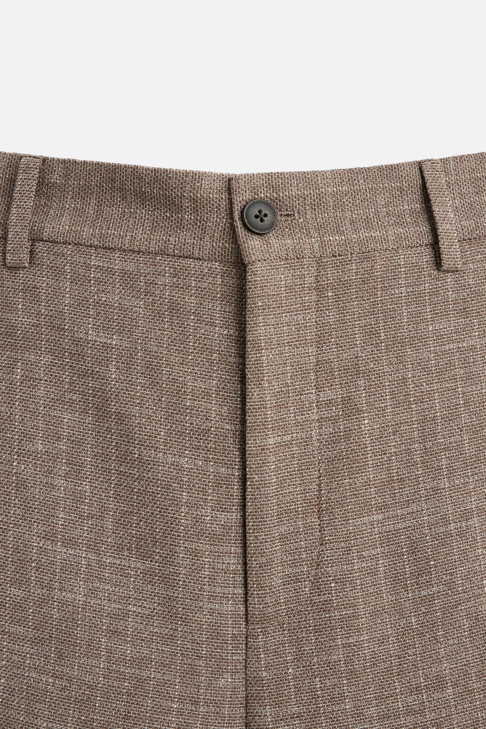 STRIPED TEXTURED SUIT PANTS Product Image