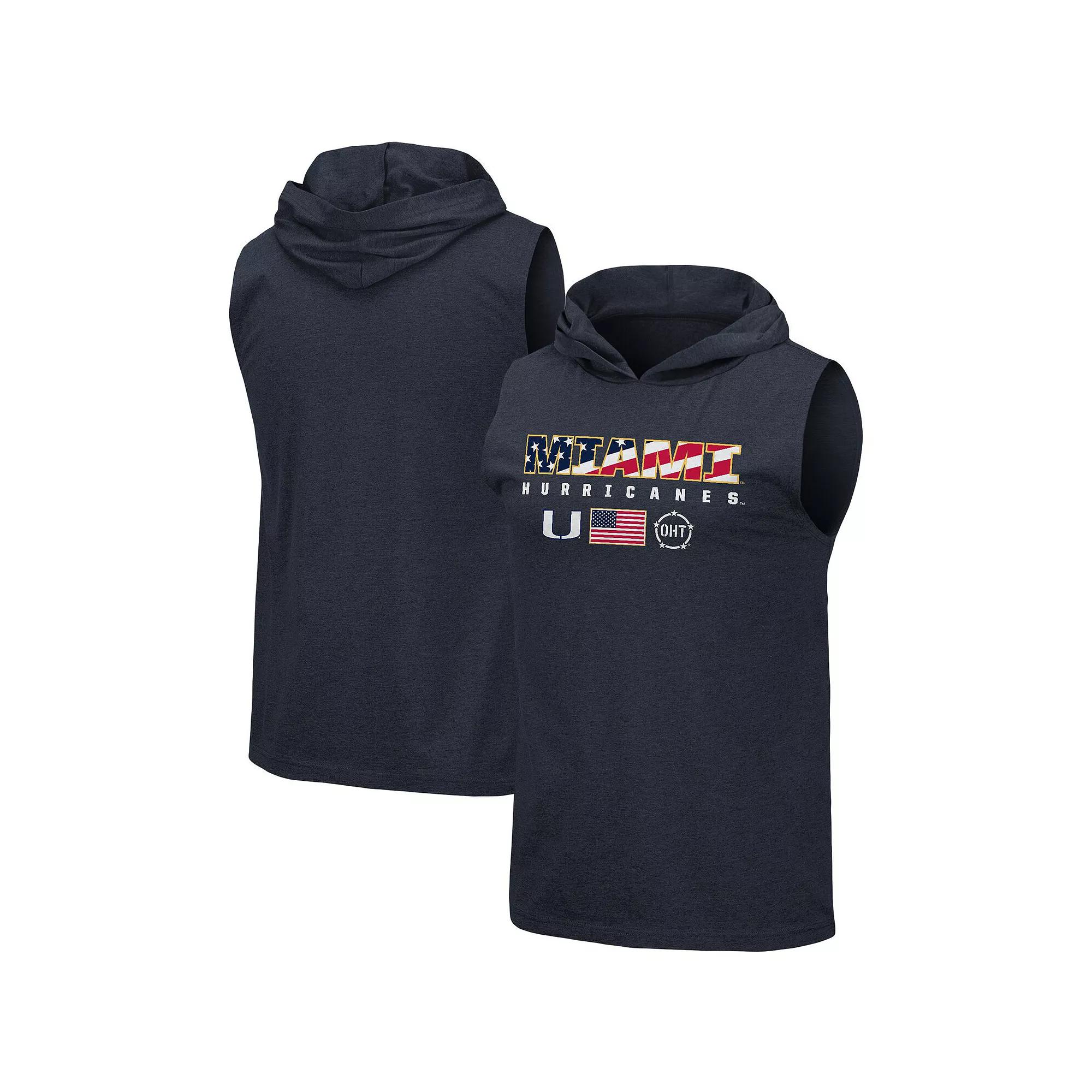 Men's Colosseum Navy Nebraska Huskers OHT Military Appreciation Americana Hoodie Sleeveless T-Shirt, Size: Medium, Blue Product Image