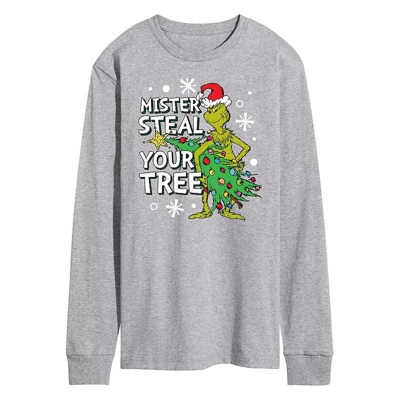 Men's Dr. Seuss Grinch Mister Steal Your Tree Long Sleeve Tee,  Product Image
