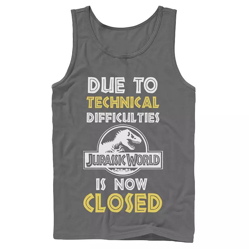 Men's Jurassic World Technical Difficulties Sign Tank Top,  Product Image