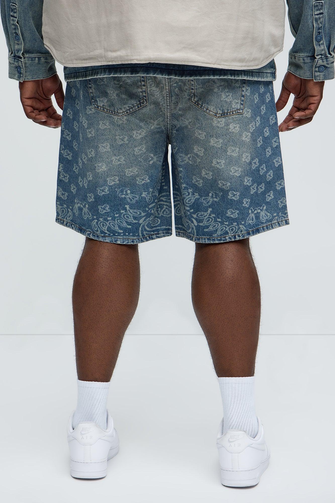 Paisley Last Relaxed Denim Shorts - Medium Blue Wash Product Image